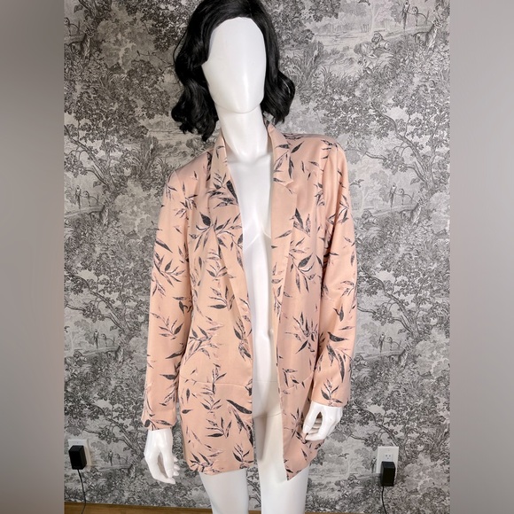 Pink Leaf Print Blazer - Picture 1 of 9